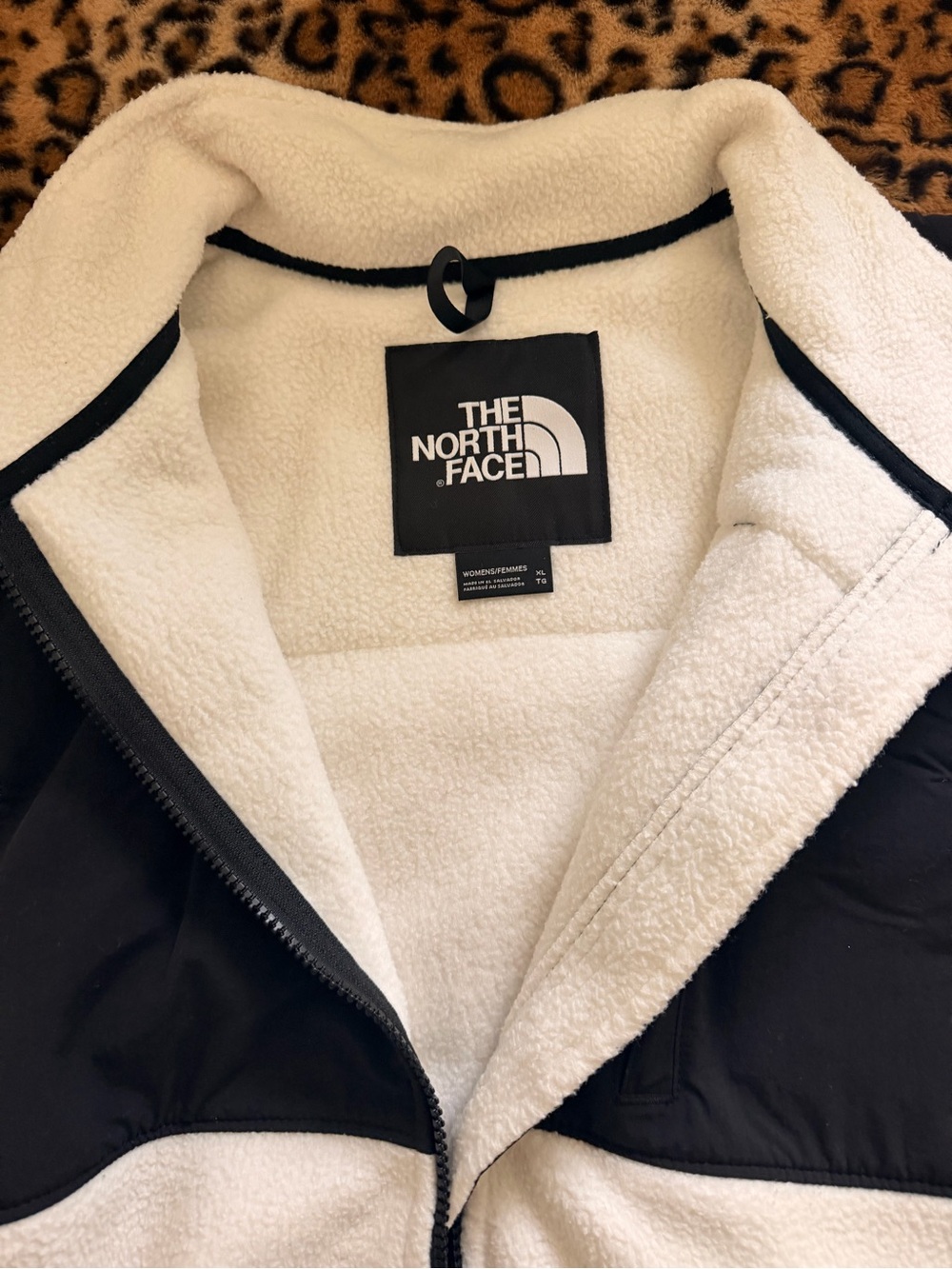 The North Face Women's Cream & Black Teddy Fleece Jacket